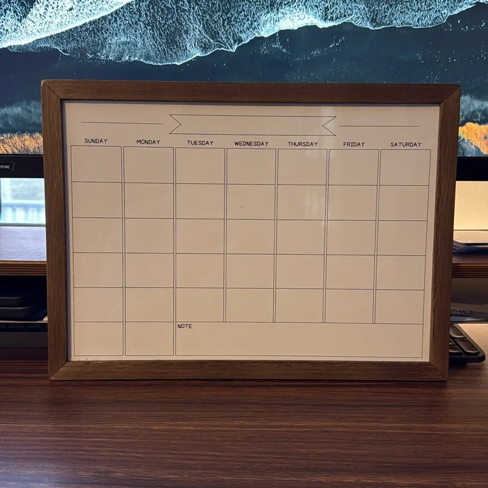Dry Eraser Monthly Calendar White Board